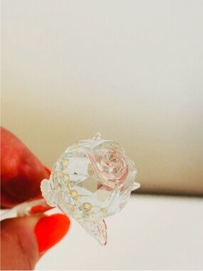 Clear Crystal Rose Stem Decorative Accent